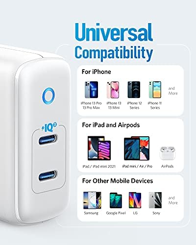 Anker Power Port III Duo 40 W USB-C Fast Charger – Dual-Port, Foldable Travel Charger with Power IQ 3.0 for i Phone 15 Series, Galaxy, Pixel, i Pad & More – Optimal Charging Speed & Enhanced Device Compatibility