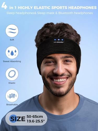 Revolutionary Wireless Sleep Headband with HD Sound: Ultimate Comfort Bluetooth Earphones for Relaxation, Fitness, and Travel – Sweat-Resistant Eye Mask for Active Lifestyles and All-Night Use