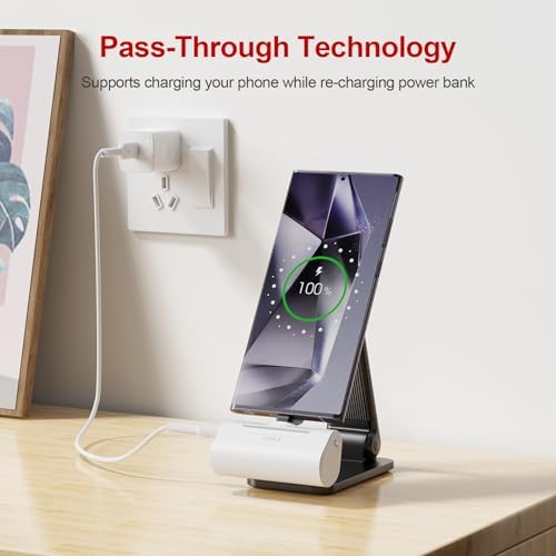 i WALK Compact 4500 m Ah USB-C Power Bank – Ultra-Lightweight Portable Charger for i Phone 16/15, Samsung Galaxy S25/S24/S23, and More – Fast Charging, Versatile Compatibility, Stylish Purple Design for On-the-Go Power Solutions