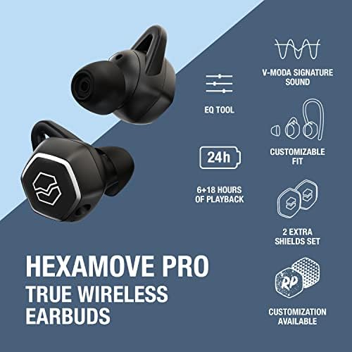 V-MODA Hexamove Pro Premium Wireless Earbuds – Black – Unmatched Sound Quality & Ultimate Comfort for Active Lifestyles Elevate your audio journey with the V-MODA Hexamove Pro Wireless Earbuds in striking black, meticulously crafted for audiophiles and fitness enthusiasts alike. Experience superior sound clarity and robust bass with advanced Bluetooth 5.0 connectivity that guarantees swift pairing and stability during your workouts or daily commutes. Designed with IPX5 water and sweat resistance, these earbuds are resilient enough to handle your most intense sessions while maintaining a sleek aesthetic. The customizable fit, featuring multiple ear tip sizes, ensures unparalleled comfort for prolonged wear, whether at the gym or on the go. With an impressive battery life of up to 12 hours, stay immersed in your favorite tracks without interruption. Integrated controls empower you to manage calls and music effortlessly. Discover the perfect fusion of style, performance, and durability with V-MODA Hexamove Pro, the ultimate choice for wireless audio excellence.