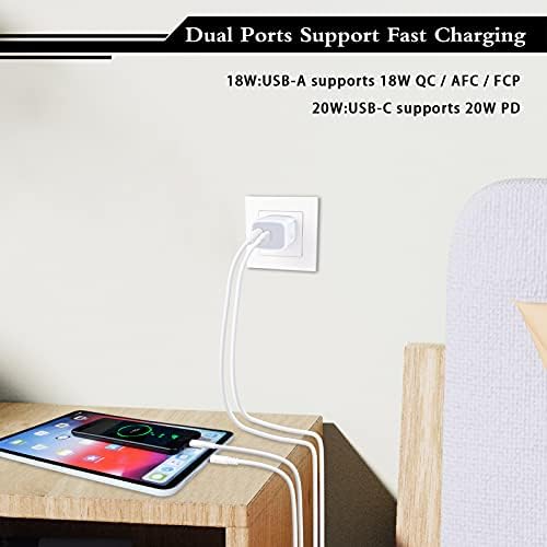 20 W Dual Port USB-C Fast Charging Power Adapter 3-Pack – Compact Wall Charger for i Phone 16/15/14/13/12/11 Pro Max, i Pad, and Samsung Galaxy S21/S20/S10 Plus – Travel-Friendly Design with PD & QC 3.0 Technology for Superior Device Compatibility and Efficiency