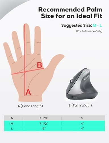 Revolutionize Your Workspace with the Nulea MD280 Ergonomic Vertical Wireless Mouse – Dual Mode Bluetooth & 2.4 G Connectivity, Precision with 4 Adjustable DPI Settings (800/1200/1600/2400), Rechargeable & Silent Clicks for Ultimate Focus – 6 Customizable Buttons Enhance Productivity for Laptop & Desktop Users in Stylish Grey.