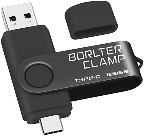 128 GB USB Type-C Flash Drive by Borlter Clamp – Dual Port Memory Stick for Fast Data Transfer with USB 3.0 Compatibility for Android Smartphones, Tablets, and Computers – Perfect for Samsung Galaxy S10/S9/Note 9, LG, and Huawei Devices – Reliable Storage Solution for Photos, Videos, and Documents