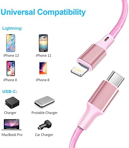 Premium 5-Pack i Phone Charger Set: MFi Certified Nylon Braided Fast Charging Cables (3 FT, 6 FT, 10 FT) for i Phone 14/13/12/11/X/Max/8/7/6/5/SE/i Pad – Unmatched Durability & Versatile Lengths for Every Lifestyle