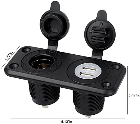 Jtron Waterproof Dual USB Cigarette Lighter Power Adapter – Reliable 12 V/24 V Splitter for RVs, Cars, and Boats with 2.1 A Fast Charging – Compact and Durable On-the-Go Charging Solution for Smartphones, Tablets, and More