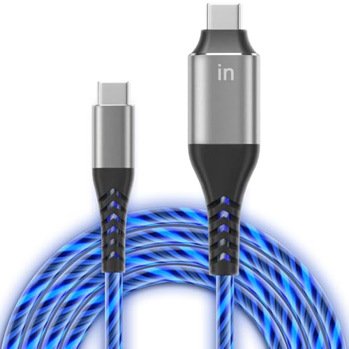 Enhance Your Charging Efficiency with a 6-Foot USB C to USB C Cable: Fast 3 Amp Power Delivery, Vibrant LED Charging Indicator, and Durable Tangle-Free Design for i Phone 15, Mac Book, i Pad, and Samsung Galaxy S23 Compatibility
