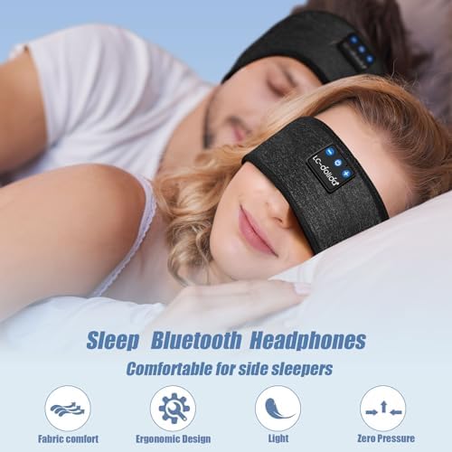 Ultimate Bluetooth Sleep Headband for Comfort and Relaxation – High-Fidelity Sound for Insomnia Relief, Yoga, and Travel – Breathable Fabric for Extended Wear – Perfect for Active Lifestyles and Meditation – Ideal Gift for Stress Relief and Enhanced Sleep Quality