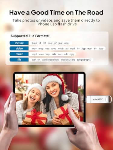 256 GB Rose Gold Flash Drive for i Phone & i Pad – Instant Storage Expansion, Plug & Play USB Memory Stick for Photos, Videos, and Backups – Compatible with Android & PC – Fast Transfer Speeds, No App Required, Ideal for Travel and Seamless Media Playback