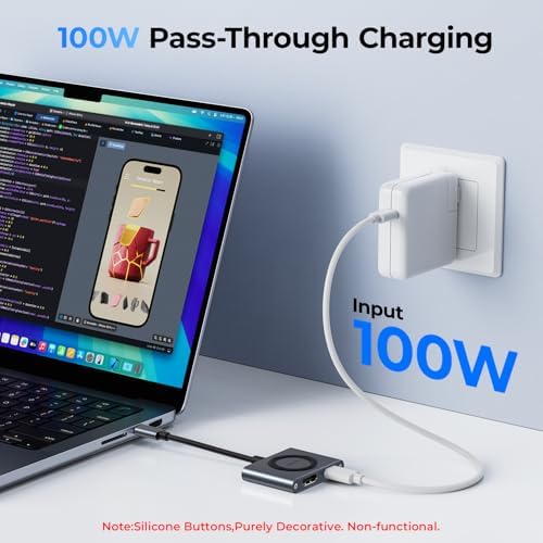 Transform Your Tech Setup with the Ray Cue 2-in-1 USB C Hub – Ultra-Fast HDMI Adapter for Vibrant 4 K@60 Hz Displays & 100 W Power Delivery – Ideal for Mac Book, i Pad, i Phone 15/16, Tablets, and Nintendo Switch – Compact Design for Effortless Home & Office Connectivity