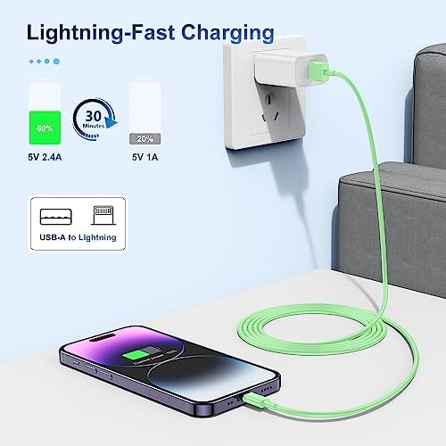 Premium 3-Pack Apple MFi Certified Lightning to USB Charger Cables – 6 FT Durable Fast Charging Cords for i Phone 13/12/11/11 Pro/11 Max/X/XS/XR/XS Max/8/7/6 – Enhanced Performance and Extended Reach for Seamless Device Connectivity