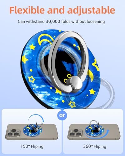 Magnetic Phone Grip Holder for i Phone – Adjustable Mag Safe-Compatible Finger Ring Stand with Fun Designs for Secure Selfies and Video Calls – Lightweight, Durable, and Removable Accessory to Elevate Your Smartphone Experience