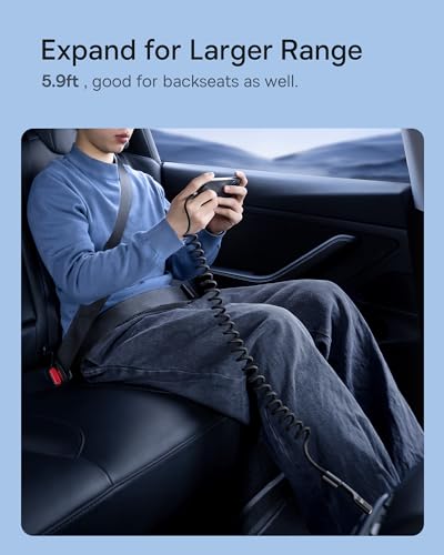 Baseus Retractable Coiled USB Type C Charging Cables – 2-Pack Durable 3.3 ft Design with 100 W Fast Charge Capability, Ideal for i Phone 15, Galaxy S24/S23, and More – Tangle-Free Nylon Braided Structure for Efficient On-the-Go Power Solutions