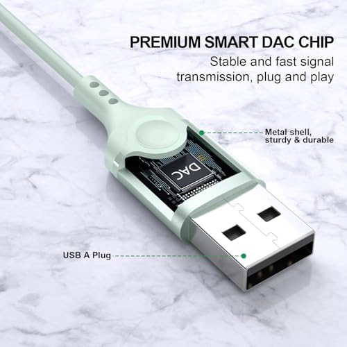 ASKUBSKU Advanced USB Gaming Headset with Noise-Canceling Microphone – 7.5 Ft Wired Earbuds for Enhanced Audio on PC & Laptop, High-Quality Sound for Gaming and Online Meetings, Integrated Mute Feature, Green – Perfectly Compatible with Surface & Switch, Ergonomic Comfort for Prolonged Use