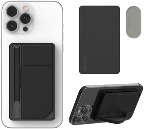 Mag Sleek Grip-X Magnetic Wallet with Advanced Anti-RFID Security | Ultra-Slim Card Holder & Versatile Phone Grip Stand for Mag Safe-Compatible i Phone 16 Pro Max, 15, 14, 13 | Stylish and Functional Mobile Accessory for Effortless On-the-Go Organization