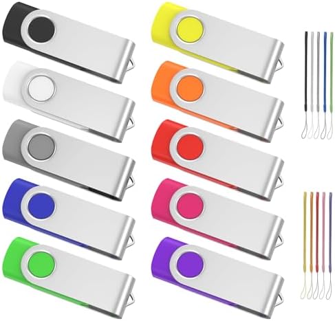 ABLAZE 20-Pack Portable 2 GB USB Flash Drives with Lanyards – Reliable USB 2.0 Thumb Drives for Effortless Data Storage and Transfer – Ideal for Students, Professionals, and Promotional Use – Compact Swivel Design for Enhanced Portability and Compatibility