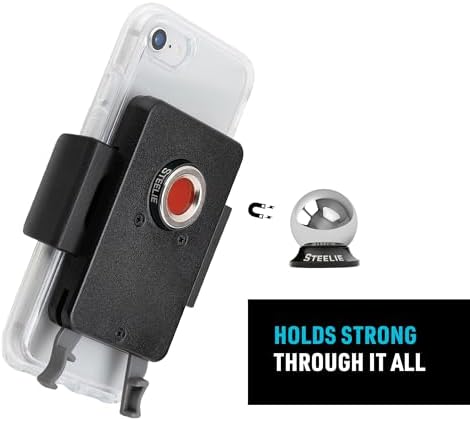 Nite Ize Steelie Squeeze Clamp: Premium Magnetic Phone Holder for Dashboards and Windshields, Versatile Adjustable Mount Compatible with Mag Safe i Phones, Effortless Installation and Secure Grip for Ultimate Driving Convenience