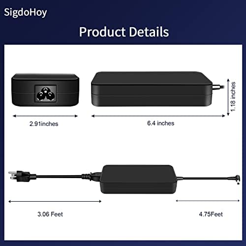 150 W TUF Gaming Laptop Charger for Asus TUF A15/A17 & ROG Strix G531/G731 – High-Efficiency Power Supply with Fast Charging Capability, Compatible with Zenbook Pro 14 Duo and More, Model ADP-150 CH B – Versatile 20 V 7.5 A Output, Includes AC Power Cord, Ideal for Gaming and Professional Use