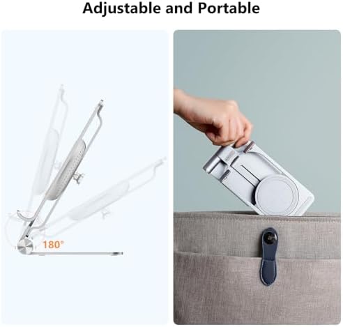 Nillkin Adjustable Metal Wireless Charging Stand – Fast Charge for i Phone 16 15 14 13 12 & Samsung Galaxy S25 S24 S23 S22 S21 Ultra/Plus – Versatile Space Grey Design for Enhanced Functionality and Safety