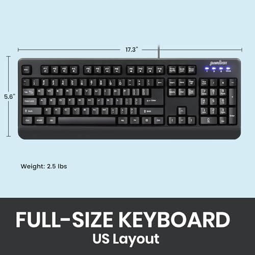 Durable & Washable Perixx PERIBOARD-517 Wired USB Keyboard – IP65 Certified, Ergonomic Design for Home & Office Use, Enhanced Compatibility with Windows & mac OS, Ideal for Quick Cleaning and Hygiene