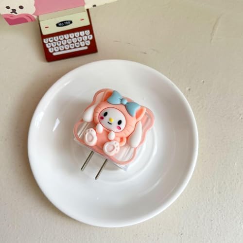 Adorable 3 D Cartoon Charger Protectors – Kitty & Bear Pack of 2 for i Phone 11, 12, 13, 14 Pro Max – Cute Silicone Cable Sleeves for Enhanced Durability & Style – Protect Your Charging Heads from Damage & Dust with Kawaii Designs – Compatible with 18 W & 20 W i Phone Chargers – Lightweight & Portable Charging Accessories for Everyday Use