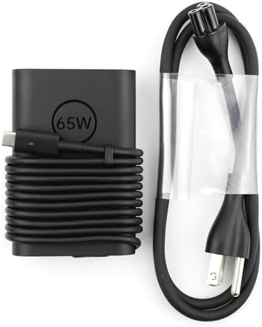 65 W USB-C Laptop Charger for Dell XPS and Latitude – Fast Charging AC Adapter with Enhanced Safety Features for Maximum Compatibility and Performance – Reliable Power Supply for Multiple Models Including XPS 13, 15, Latitude 5420, 7290, and More – Optimal Solution for Home and Office Use
