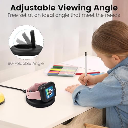 Portable Foldable Magnetic Charger for Sync UP Kids Watch 2 – Rapid Charging Stand with 3.3 Feet Cord – Sleek Black Design Perfect for Travel – Essential Accessory for Active Families – Effortless Power Solution for Smartwatch Users – Exclusively Compatible with Sync UP Kids Watch 2, Not Suitable for Sync UP Watch 1 – Lightweight & Durable for Everyday Use – Keeps Your Child’s Smartwatch Charged and Ready for Action