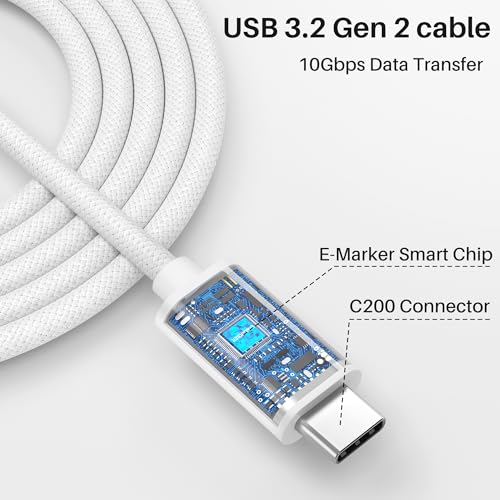 Compact 6-Inch USB A to USB C 3.1 Cable – 2-Pack for High-Speed 10 Gbps Data Transfer & Fast Charging | Perfectly Compatible with i Phone 15, Mac Book Pro, i Pad Pro, Samsung Galaxy S24, and Google Pixel | Ideal for Travel & Clutter-Free Connectivity | Durable Design for Everyday Use