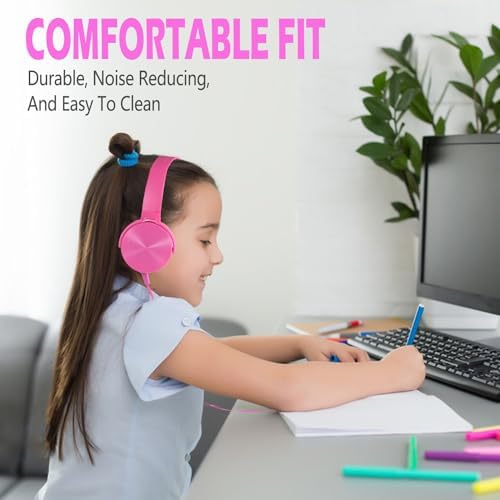 Classroom-Ready Kids Headphones Bulk Pack – 6 Durable Wired Earphones for Students, Toddlers, and Teens – Lightweight On-Ear Design with Comfortable Fit, Ideal for Learning, Music, and Online Classes – Compatible with Tablets and Laptops
