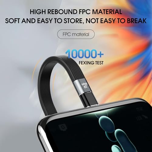 Ultra-Fast 8.5-Inch USB C Cable – Thunderbolt 4 Type-C C to C with 40 Gbps Data Transfer & 240 W PD Fast Charging – 8 K@60 Hz Video Output Compatible with i Phone 16 Pro Max, Mac Books & External SSDs – Perfect for Travel & Efficient Workspaces