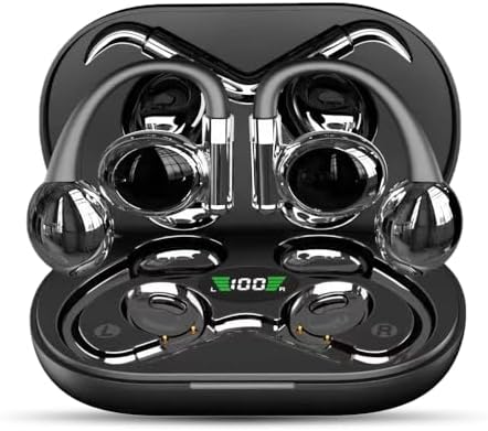 Premium Open-Ear Wireless Earbuds with Bluetooth 5.3 – Advanced Environmental Noise Cancellation for Enhanced Sound Clarity – Ergonomic Sports Headphones with Secure Fit and LED Charging Case – Ideal for Running, Cycling, and Active Lifestyles