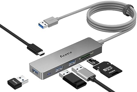 Revolutionize Your Connectivity with the Aceele 10 Gbps USB C Hub Splitter – Ultimate 4-Port Adapter Featuring Dual USB-A 3.2 & USB-C 3.2 for Mac Book Pro, i Mac, i Pad – High-Efficiency 100 W Power Delivery Charging – Seamless Device Integration for Swift File Transfers and Enhanced Productivity