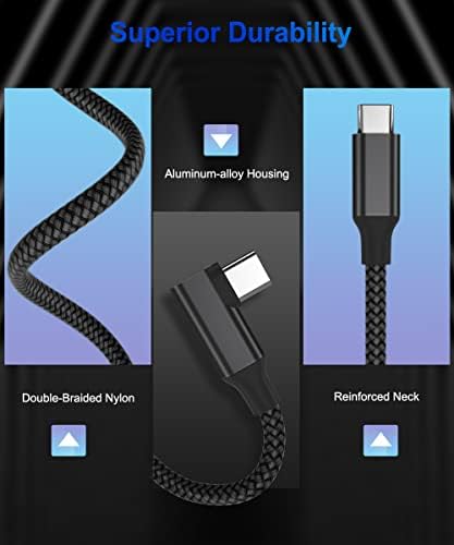 Elebase Right Angled USB Type C to C 100W Cable 6.6FT with USB A Adapter,90 Degree Power Delivery Fast Charging PD Charger Cord for MacBook Mac Pro,iPad 10 10th Air 4 4th 5 5th Mini 6 6th Generation – Enhanced Compatibility and Speed