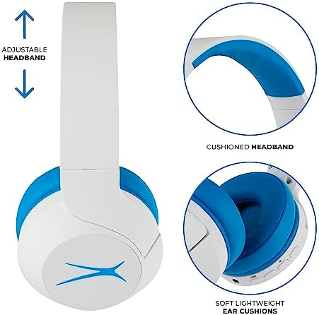 Altec Lansing Kid-Safe Wireless Headphones – Active Noise Cancellation for Children Aged 7+, 85 d B Volume Limiting, 15-Hour Battery Life, Ergonomic Foldable Design for Ultimate Comfort and Safety in Music, Movies, and Gaming