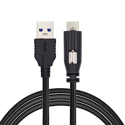 USB 3.1 Type-C Panel Mount Cable with Locking Connector – 5 M Data Transfer Cable for Cameras and Devices, Enhanced Compatibility for Seamless Connectivity, Ideal for Photographers and Tech Enthusiasts