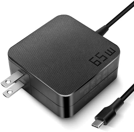 65 W Universal USB-C Fast Power Adapter – High-Efficiency Charger for Chromebooks, Mac Book Pro, Dell Latitude, Lenovo Think Pad, and ASUS Laptops – Quick Charge PD3.0 Technology for Optimal Performance Across USB-C Devices – Ideal Replacement for 61 W/65 W Chargers – Enhanced Compatibility for All Your Gadgets