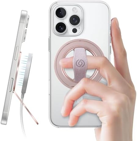 EWA Mag One 3 rd Gen Magnetic Phone Grip Stand – Sleek Black Design for i Phone 16, 15, 14, 13, 12 Series – Enhance Stability with Removable Magnetic Ring Holder and Integrated Finger Strap – Ultimate Hands-Free Kickstand for Streaming and Texting