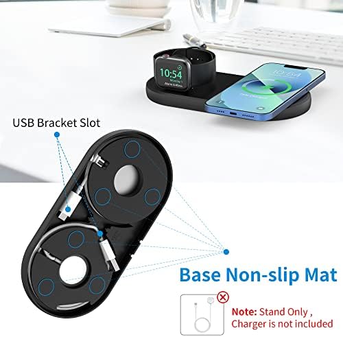 SOKUSIN Stand for Apple Watch and iPhone – 2 in 1 Charging Stand Holder Dock for iPhone iWatch Mag Safe Charger Compatible with All Apple Watch 10 9 8 Series & iPhone 16 15 14 13/AirPods Magnetic Case – Enhanced Compatibility and Speed