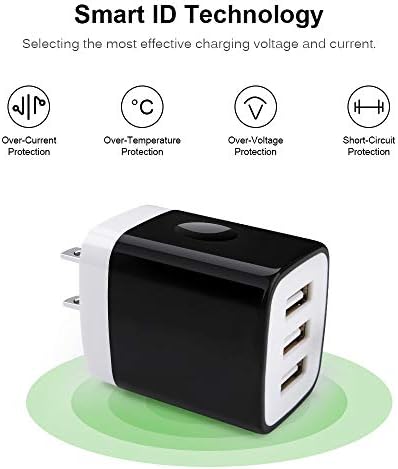 Sicodo 3-Pack USB Wall Charger Adapter – Universal 3.1 A Multi-Port Fast Charging Block for i Phone 16/15/14/13/12 SE/11 Pro, Samsung Galaxy S24/S23/S22/S21 Ultra, and Google Devices – Compact Travel Charger for On-the-Go Power Solutions