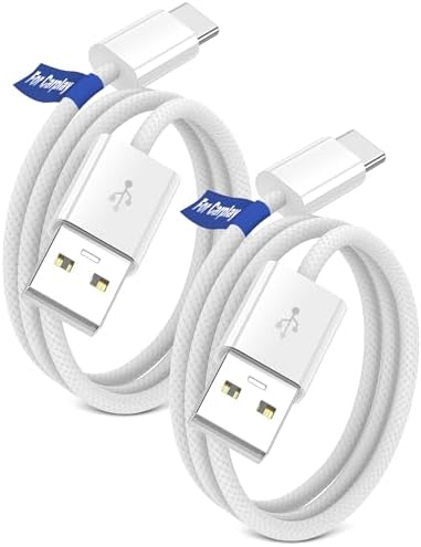 2 Pack USB C Cable for Carplay, Car Play Cord for Apple iPhone 16 16e iPhone 15 Pro Max, USB A to Type C Data Transfer Braided Charger Charging Wire for Android Samsung Galaxy S25 S24 S23 3.3 ft White – Enhanced Compatibility and Speed