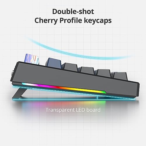 Transform Your Gaming Setup with the 75% Monster B Wired Mechanical Keyboard – 82 Keys, Gasket Mount Design, Hot-Swappable White Switches, RGB Lighting, Programmable Features for Mac/Windows – Unmatched Speed and Comfort for Gamers and Professionals