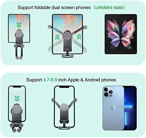 Premium Aluminum Z Fold 4 Car Mount: Dual-Mode Dashboard & Windshield Holder for Samsung Galaxy Z Fold Series and i Phone 16/15 Pro Max – Unmatched Stability & Hands-Free Convenience