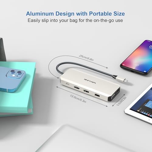 Transform Your Workspace with WAVLINK 12-in-1 USB C Docking Station – Ultimate Triple Display Adapter for Dual Monitor Setup, 100 W Power Delivery, Gigabit Ethernet & Versatile USB Connectivity – Perfect for Windows Laptops and Professionals Seeking Enhanced Productivity