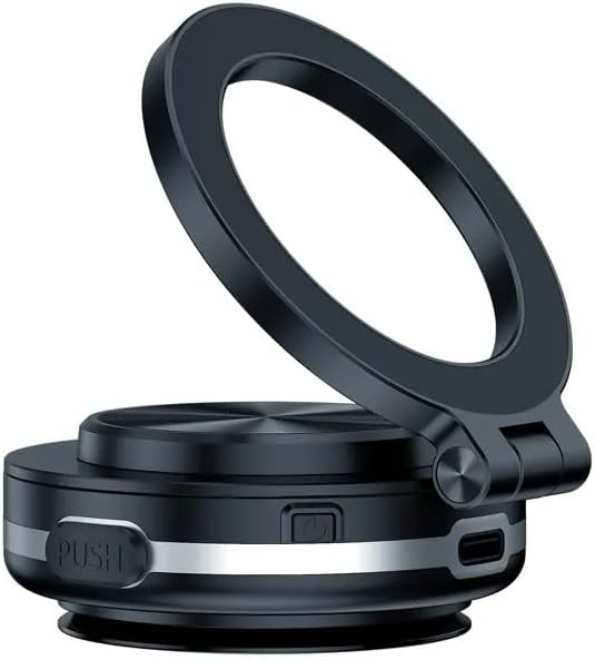 Revolutionary Electric Vacuum Magnetic Phone Mount for Cars – 360° Adjustable Suction Holder for All Smooth Surfaces, Ultimate Compatibility with Any Smartphone – Robust Stability and Effortless Installation in Sleek Black Finish