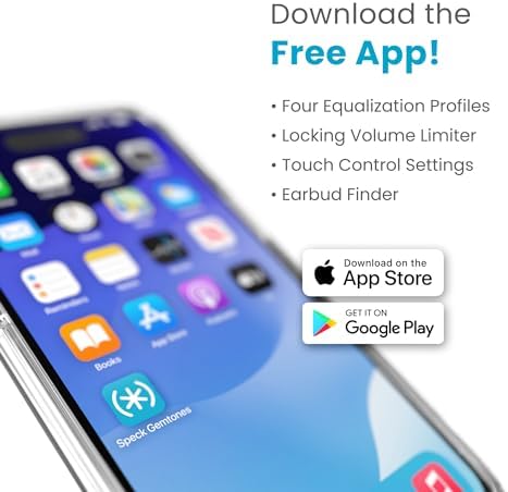 Speck Gemtones Wireless Earbuds – Bluetooth 5.3 Headphones with 28 Hours of Battery Life, USB-C Charging & Custom EQ App for i Phone & Android Users – Stylish White Album Design with Two-Year Warranty for Ultimate Audio Experience