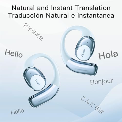 ZIHNIC Real-Time Multilingual AI-Translation Earbuds – Effortless Communication with 4-Mode Translation, Comfortable IPX5 Waterproof Design, and Bluetooth 5.0 Connectivity for i OS & Android – Ideal for Travelers and Global Conversations