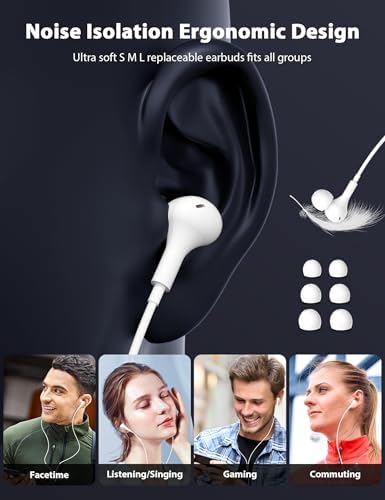 USB Type C Wired Earbuds – Superior Noise Cancelling In-Ear Headphones for i Phone 16 Pro, Samsung Galaxy Z Flip 7 & More – Magnetic Headset with Integrated Microphone for Android and i Pad A16, Pixel 9 – Ultra-Lightweight, Durable Design for Optimal Audio Experience and Long-Lasting Comfort