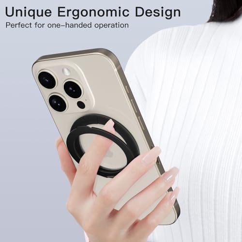 Advanced COOLQO 2-Pack 360° Rotating Phone Grip Ring Stand – Premium Magnetic Holders for Stress Relief & Enhanced Smartphone Stability – Universal Fit for All Devices – Elegant Silver Design for Car & Desk Use