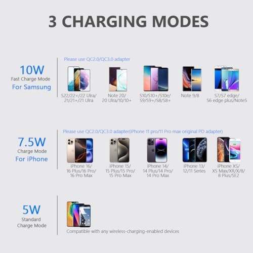 Yootech Dual Wireless Charging Stand – 10 W Fast Charger for i Phone 16/15/14/SE 2022 & Galaxy S22/S21/S20/S10 – Sleek, Non-Slip Design for Home & Office – Efficient Qi Wireless Charger with No AC Adapter Needed – Ultimate Convenience for Modern Lifestyles