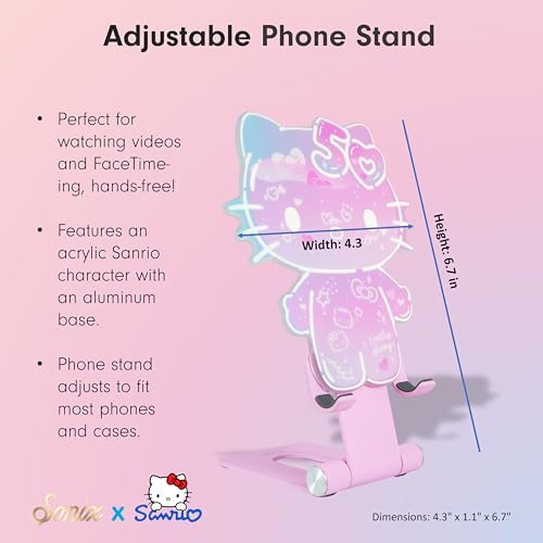 Sonix x Sanrio Character Phone Stand | Adjustable Cell Phone Holder, Desk Stand, Dock | Hello Kitty Classic – Enhanced Compatibility and Speed