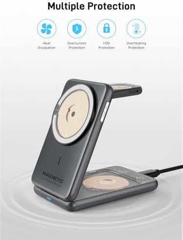 Ultimate 3-in-1 Wireless Charger for Apple Devices – Portable Mag-Safe Charging Station for i Phone 16/15/14, Air Pods Pro 2 & Apple Watch Series 10/9/8/7 – Fast, Foldable, and Stylish Power Solution for Effortless Travel and Seamless Compatibility